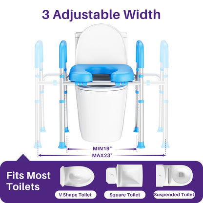 Kekoy Durable Bedside Commode Chair and Toilet Chair for Adults & Seniors, 400 lb Capacity, Removable Pail