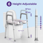 KEKOY Toilet Seat Riser for Seniors, Raised Toilet Seat with Handles, FSA HSA Eligible 400lb Elevated Toilet Risers, Tool-Free Assembly with Adjustable Height & Width