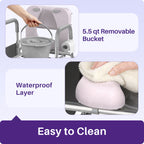 Kekoy Bedside Commode Chair with Padded Seat and Backrest, Aluminum Commode Toilet for Adults, Seniors, Disabled, Adjustable Height, Includes Potty Bucket & Splash Guard, 400lbs Capacity
