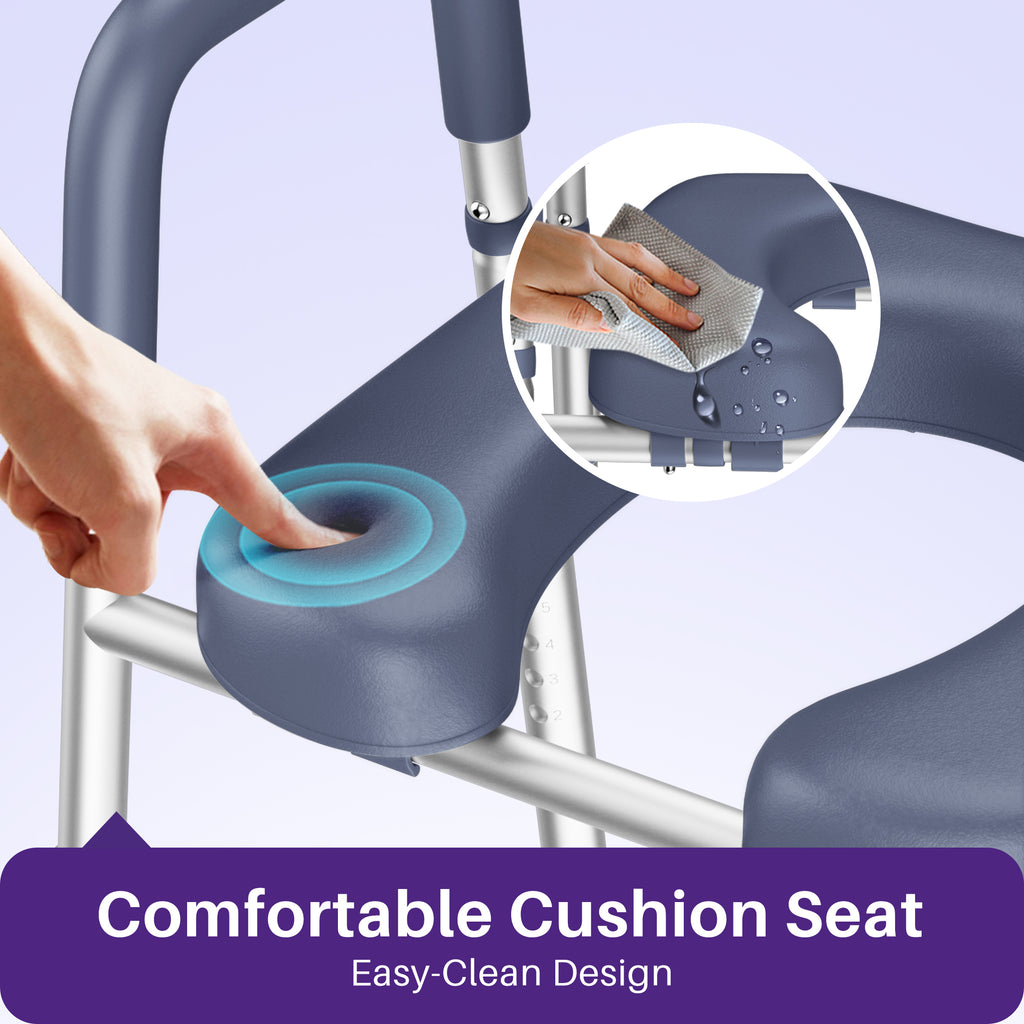 KEKOY Adjustable Tiolet Seat Riser for Seniors，Raised Toilet Seat with Handles and Padded Seat , FSA HSA Eligible 400lb Easy Assembly Elevated Toilet Risers