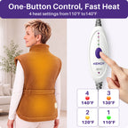 KEKOY Large Heating Pad for Back Pain Relief, Large 24"x33" Fast-Heating Pad for Neck and Shoulders with Auto Shut-Off, Soft & Machine Washable, Camel
