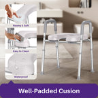 KEKOY Toilet Seat Riser for Seniors, Raised Toilet Seat with Handles, FSA HSA Eligible 400lb Elevated Toilet Risers, Tool-Free Assembly with Adjustable Height & Width