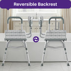 KEKOY Shower Transfer Bench for Bathtub 400LBs, FSA/HSA Eligible Tub Bath Shower Chair Seat, Height Adjustable Shower Stool for Elderly, Disabled, Grey