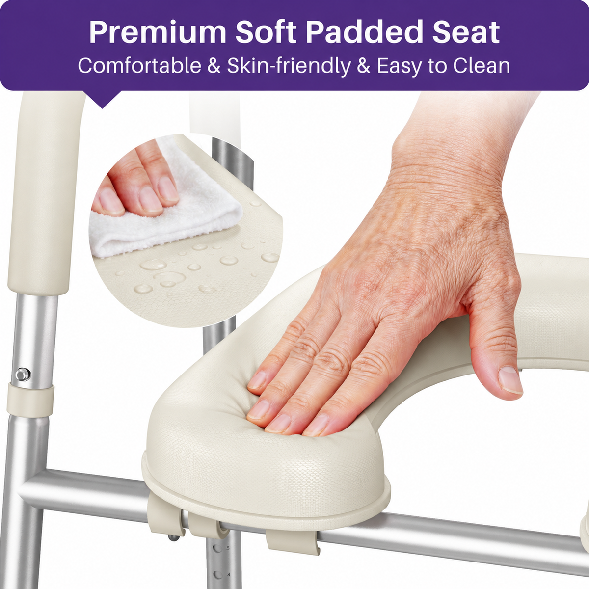 Kekoy Toilet Seat Riser for Seniors, Raised Toilet Seat with Handles, Fsa Hsa Eligible 400lb Elevated Toilet Risers, Tool-Free Assembly with Adjustable Height & Width