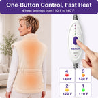 KEKOY Large Heating Pad for Back Pain Relief, Large 24"x33" Fast-Heating Pad for Neck and Shoulders with Auto Shut-Off, Soft & Machine Washable, Oatmeal