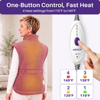 KEKOY Large Heating Pad for Back Pain Relief, Large 24"x33" Fast-Heating Pad for Neck and Shoulders with Auto Shut-Off, Soft & Machine Washable, Dusty Rose