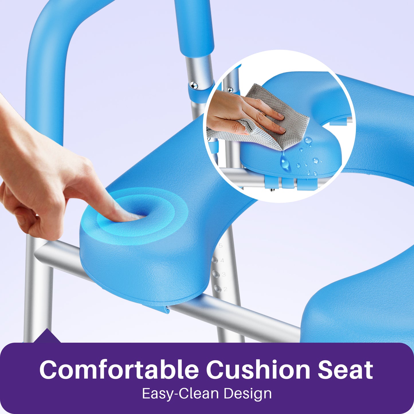 Kekoy Durable Bedside Commode Chair and Toilet Chair for Adults & Seniors, 400 lb Capacity, Removable Pail