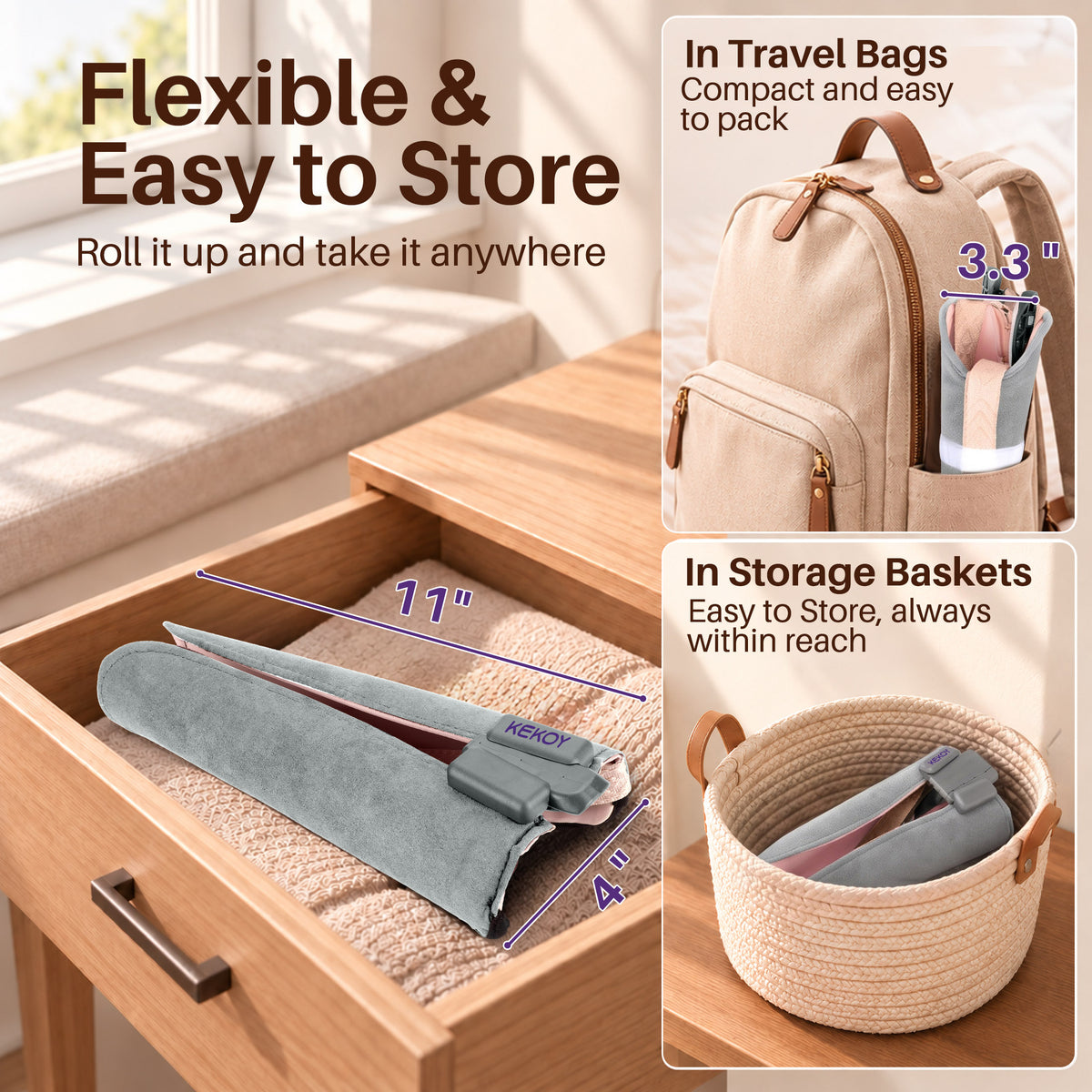 KEKOY Sock Helper for Seniors, Adjustable Width 4-4.5", Flexible Sock Aid Pull on, Easy to Use Sock Assist Device for Elderly