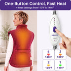 KEKOY Large Heating Pad for Back Pain Relief, Large 24"x33" Fast-Heating Pad for Neck and Shoulders with Auto Shut-Off, Soft & Machine Washable, Burgundy