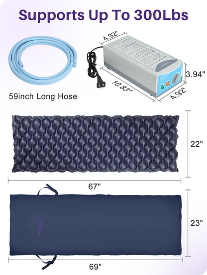 KEKOY Alternating Air Pressure Mattress Pad for Recliner Chair, Pressure Relief Cushion &amp; Bedsore Prevention for Elderly, &nbsp;with Anti-Slip Design, Quiet Pump, Waterproof Cover for Home Hospital Use