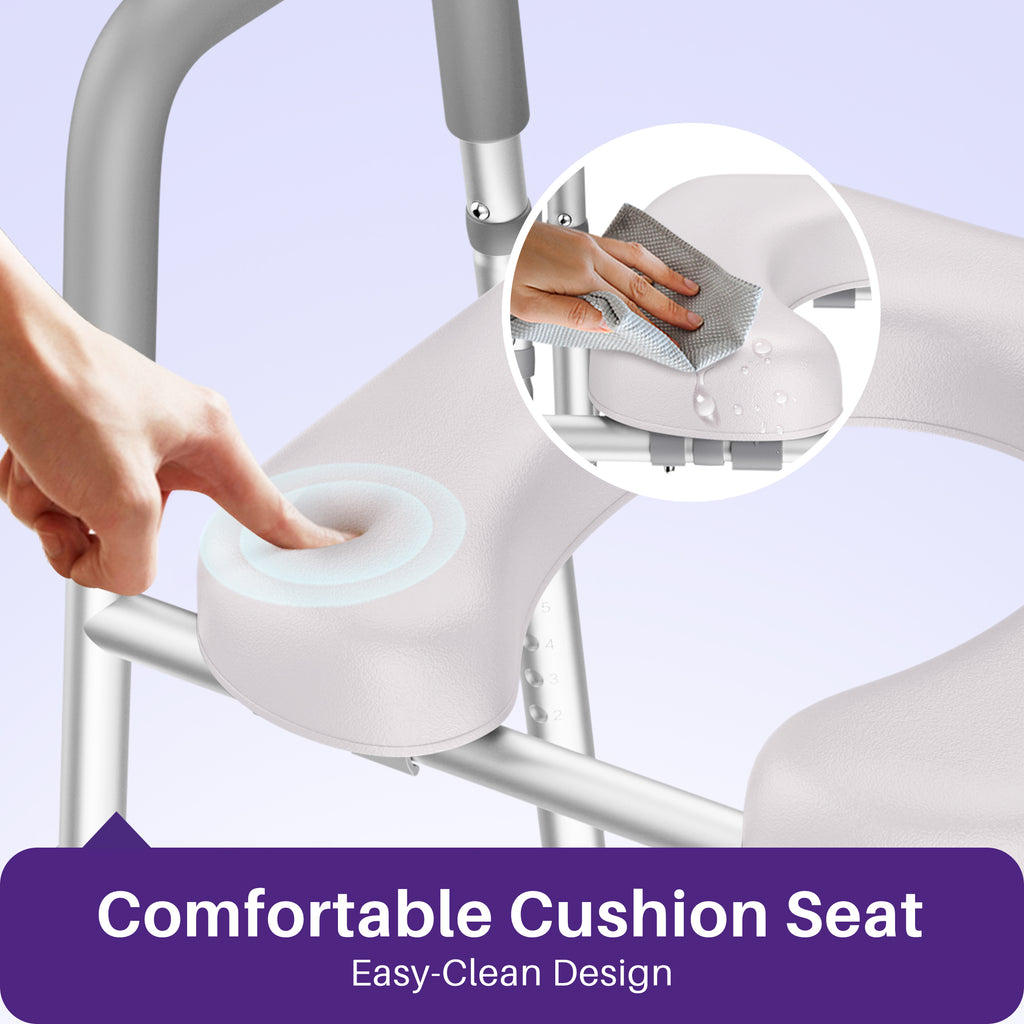 KEKOY Adjustable Tiolet Seat Riser for Seniors，Raised Toilet Seat with Handles and Padded Seat , FSA HSA Eligible 400lb Easy Assembly Elevated Toilet Risers
