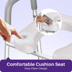 KEKOY Adjustable Tiolet Seat Riser for Seniors，Raised Toilet Seat with Handles and Padded Seat , FSA HSA Eligible 400lb Easy Assembly Elevated Toilet Risers