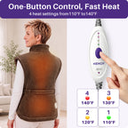 KEKOY Large Heating Pad for Back Pain Relief, Large 24"x33" Fast-Heating Pad for Neck and Shoulders with Auto Shut-Off, Soft & Machine Washable, Dark Brown