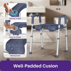 KEKOY Toilet Seat Riser for Seniors, Raised Toilet Seat with Handles, FSA HSA Eligible 400lb Elevated Toilet Risers, Tool-Free Assembly with Adjustable Height & Width