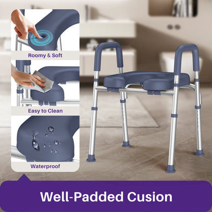 KEKOY Toilet Seat Riser for Seniors, Raised Toilet Seat with Handles, FSA HSA Eligible 400lb Elevated Toilet Risers, Tool-Free Assembly with Adjustable Height & Width