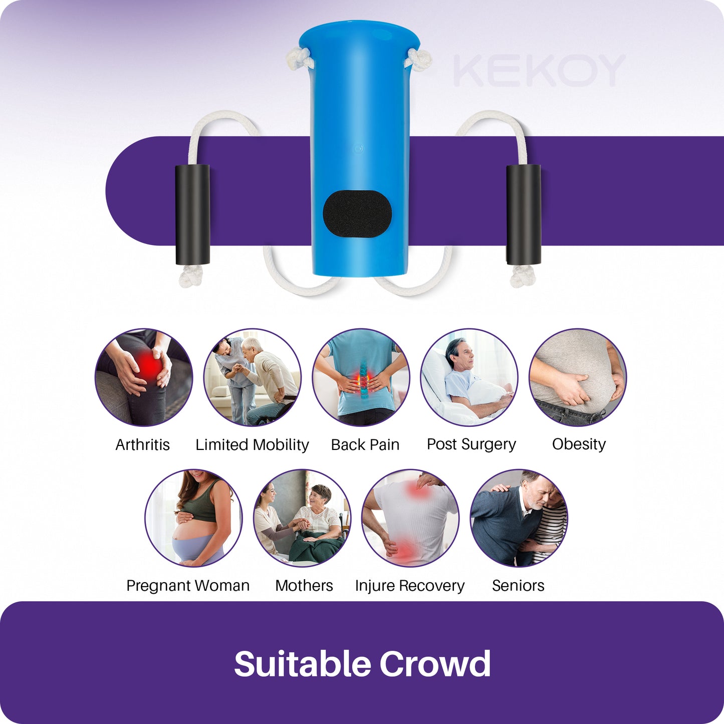 KEKOY Sock Assist Device for Elderly, Sock Aid Device Easy on and off Sock Helper - Dressing Aid for Seniors, Blue