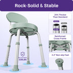 Kekoy Swivel Shower Chair, 360° Rotating Shower Seat with Backrest for Elderly and Disabled, Height Adjustable Tub Bench for Inside Shower Stool & Bath Tub Seat for Narrow Space