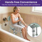 Kekoy Swivel Shower Chair, 360° Rotating Shower Seat with Backrest for Elderly and Disabled, Height Adjustable Tub Bench for Inside Shower Stool & Bath Tub Seat for Narrow Space