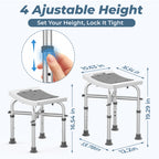 KEKOY Shower Chair for Elderly, 500lb Adjustable Height Bath Seat with Tool-Free Assembly, Anti-Slip FSA/HSA Eligible Shower Stool for Smaller Bathtub & Bathroom, Ideal for Seniors and Disabled Adult Gray