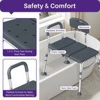 KEKOY Tub Transfer Bench for Bathtub and Showers, Adjustable Shower Bench, Bath Shower Chair Seat 400LBs for Elderly, Adults and Disabled