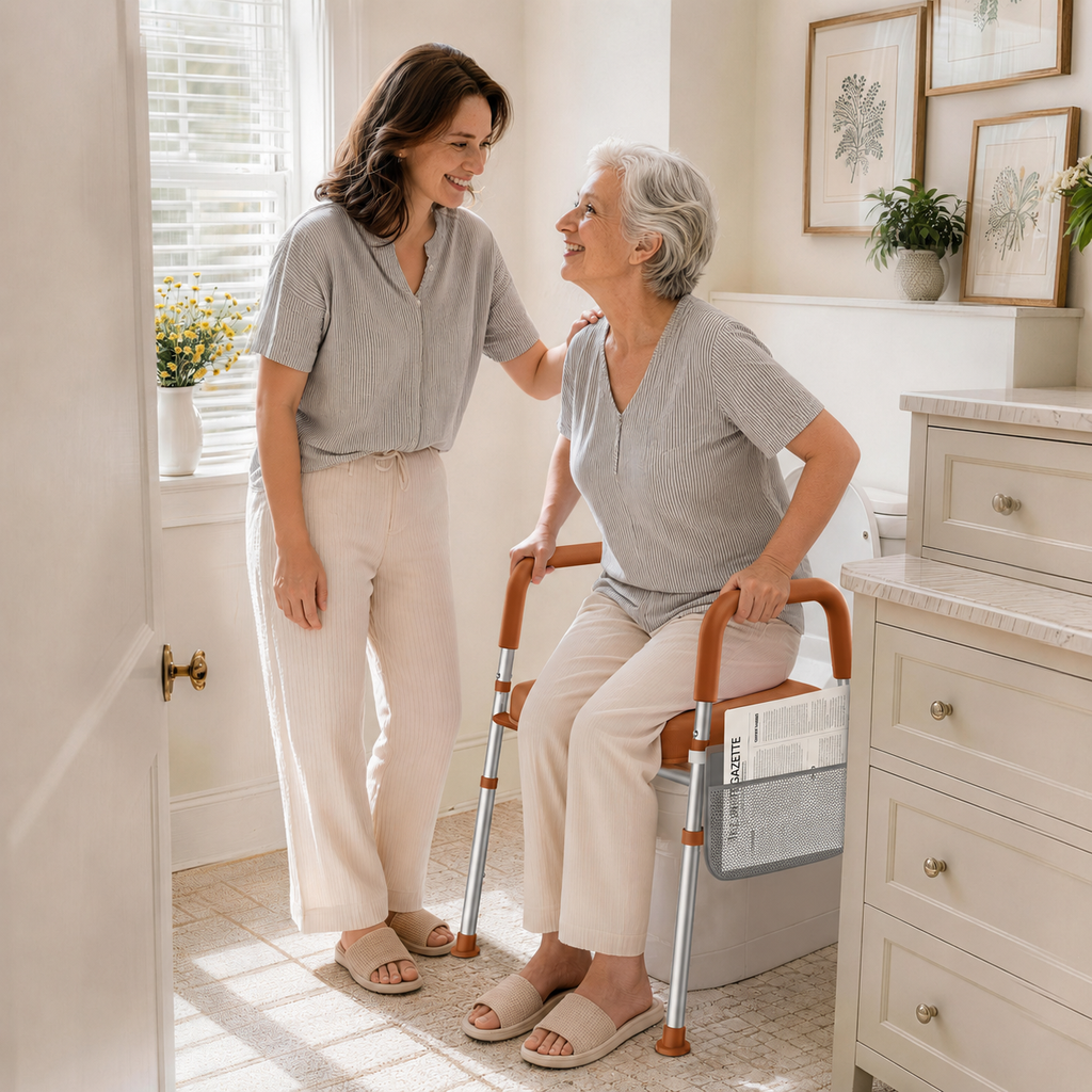 KEKOY Toilet Seat Riser for Seniors, Raised Toilet Seat with Handles, FSA HSA Eligible 400lb Elevated Toilet Risers, Tool-Free Assembly with Adjustable Height & Width