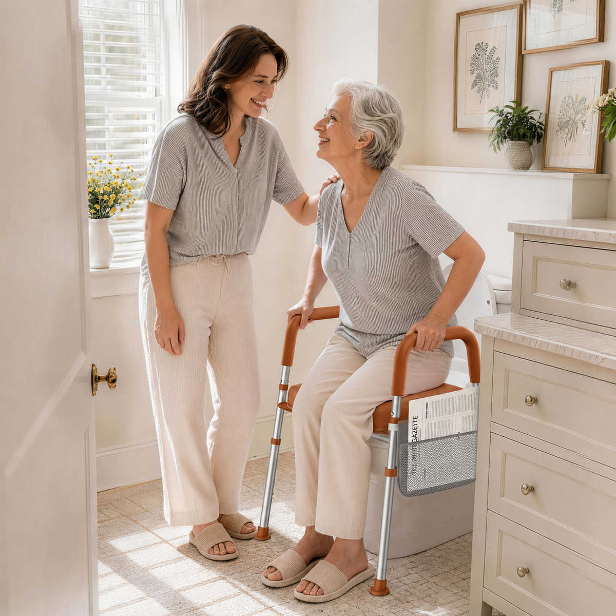 KEKOY Toilet Seat Riser for Seniors, Raised Toilet Seat with Handles, FSA HSA Eligible 400lb Elevated Toilet Risers, Tool-Free Assembly with Adjustable Height & Width
