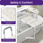 KEKOY Shower Transfer Bench for Bathtub 400LBs, FSA/HSA Eligible Tub Bath Shower Chair Seat, Height Adjustable Shower Stool for Elderly, Disabled, White