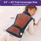 KEKOY Large Heating Pad for Back Pain Relief, Large 24"x33" Fast-Heating Pad for Neck and Shoulders with Auto Shut-Off, Soft & Machine Washable, Dark Green