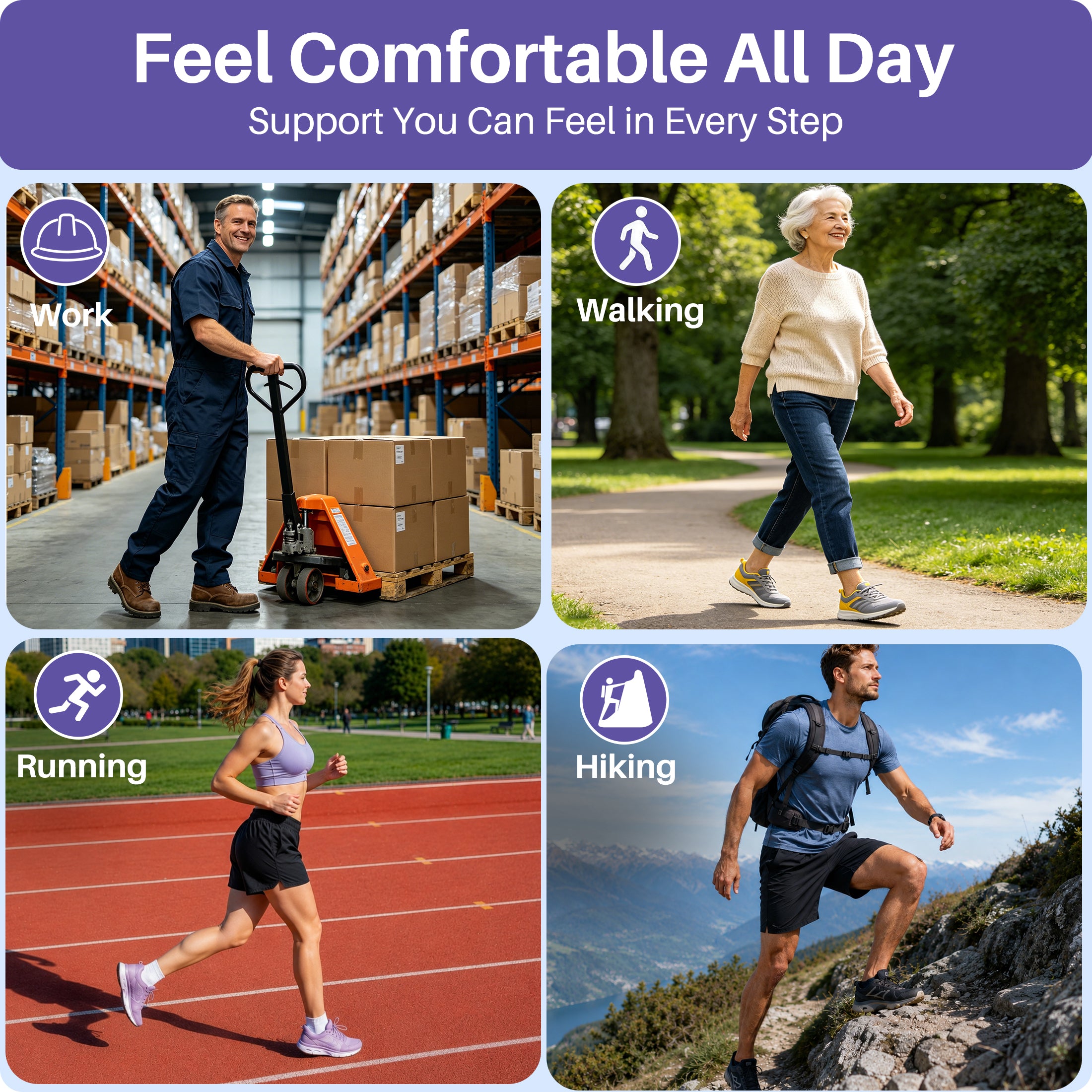KEKOY 1.1" Comfortable Arch Support Insoles for Women & Men, Heavy Duty Shoe Inserts for Moderate-Severe Flat Feet & Neutral Arch, All-Day Comfort for Music Festival, Work & Running