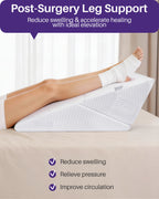KEKOY Bed Wedge Pillow, Adjustable Height to 9-12 inches, Memory Foam Sleep Wedges for Acid Reflux, Dual-Zipper Removable Washable Cover, White