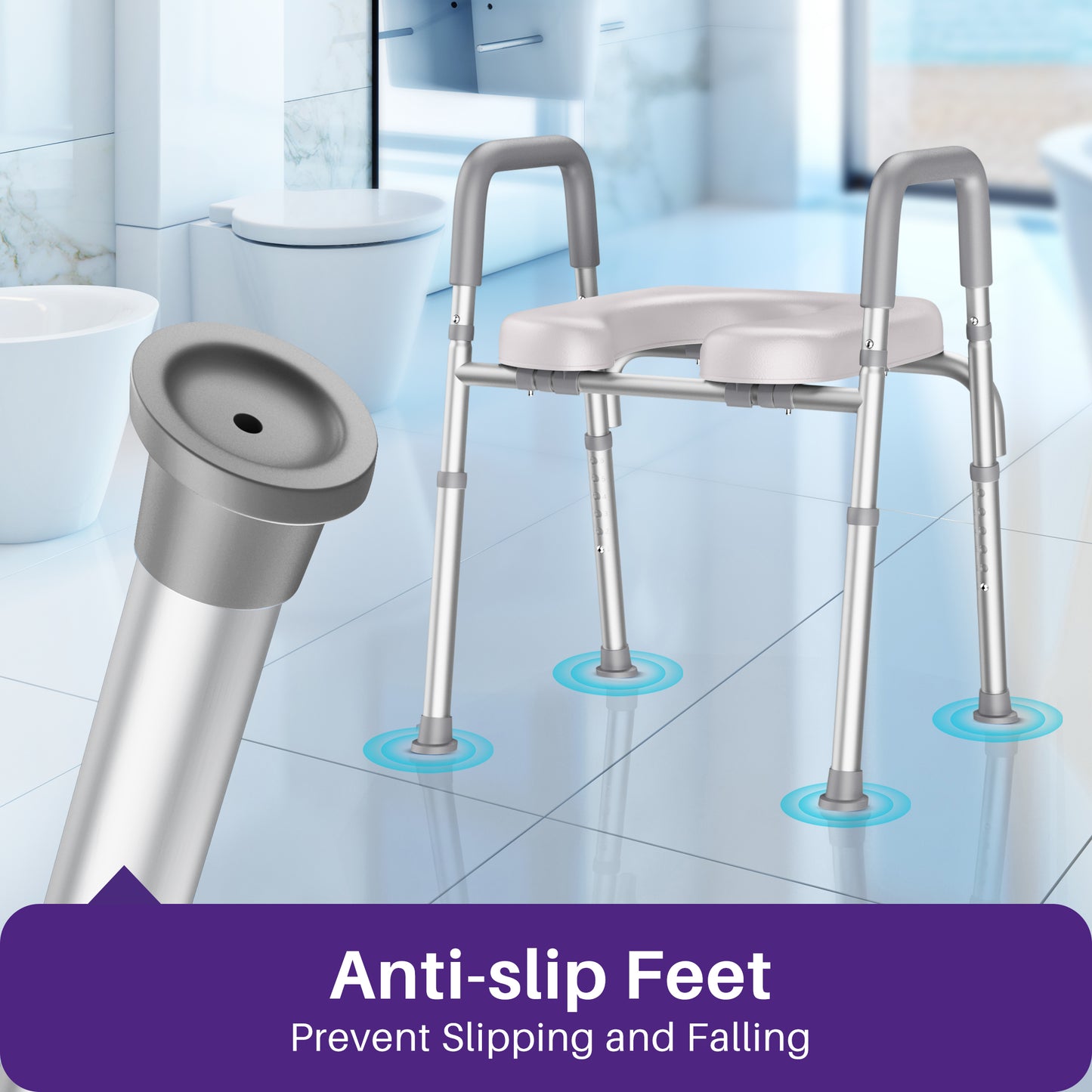 KEKOY Toilet Seat Riser for Seniors, Raised Toilet Seat with Handles, FSA HSA Eligible 400lb Elevated Toilet Risers, Tool-Free Assembly with Adjustable Height & Width