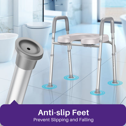 KEKOY Toilet Seat Riser for Seniors, Raised Toilet Seat with Handles, FSA HSA Eligible 400lb Elevated Toilet Risers, Tool-Free Assembly with Adjustable Height & Width