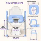 Kekoy Toilet Seat Riser for Seniors, Raised Toilet Seat with Handles, Fsa Hsa Eligible 400lb Elevated Toilet Risers, Tool-Free Assembly with Adjustable Height & Width