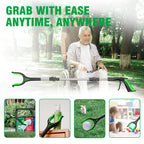 36" Extra Long Grabber Reacher, Kekoy Foldable Grabbers for Elderly Grab It Reaching Tool Heavy Duty, Anti-Slip Rotating Jaw with Magnets, 4" Wide Claw Opening Reachers for Seniors, Trash Picker Tool