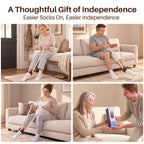 KEKOY Flexible Sock Aid with Adjustable Width 4-4.5", Sock Helper Easy on, Sock Assist Device for Elderly, Pregnant, Diabetics