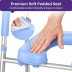 Kekoy Toilet Seat Riser for Seniors, Raised Toilet Seat with Handles, Fsa Hsa Eligible 400lb Elevated Toilet Risers, Tool-Free Assembly with Adjustable Height & Width