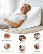 KEKOY Bed Wedge Pillow, Adjustable Height to 9-12 inches, Memory Foam Sleep Wedges for Acid Reflux, Dual-Zipper Removable Washable Cover, White