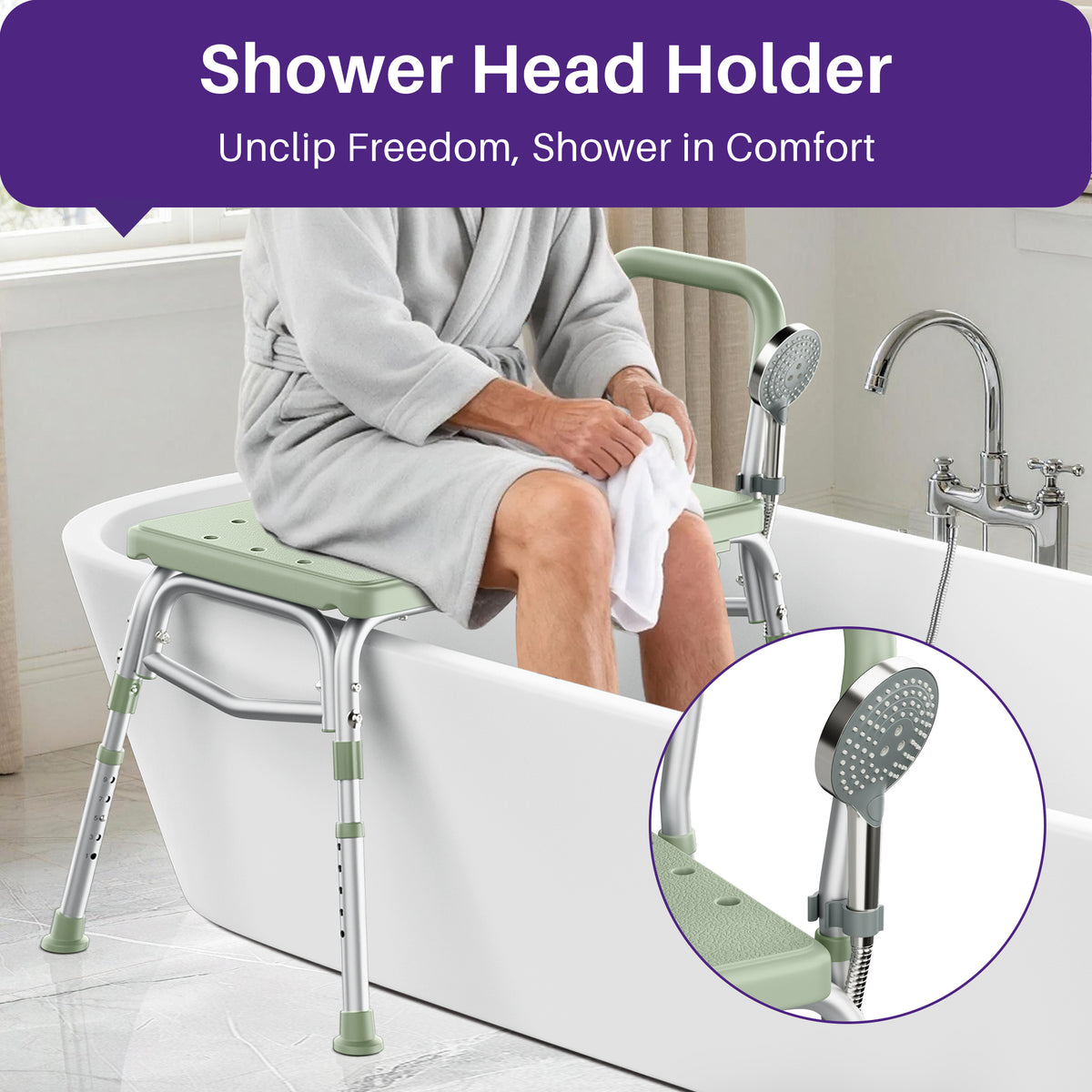 KEKOY Tub Transfer Bench for Bathtub and Showers, Adjustable Shower Bench, Bath Shower Chair Seat 400LBs for Elderly, Adults and Disabled