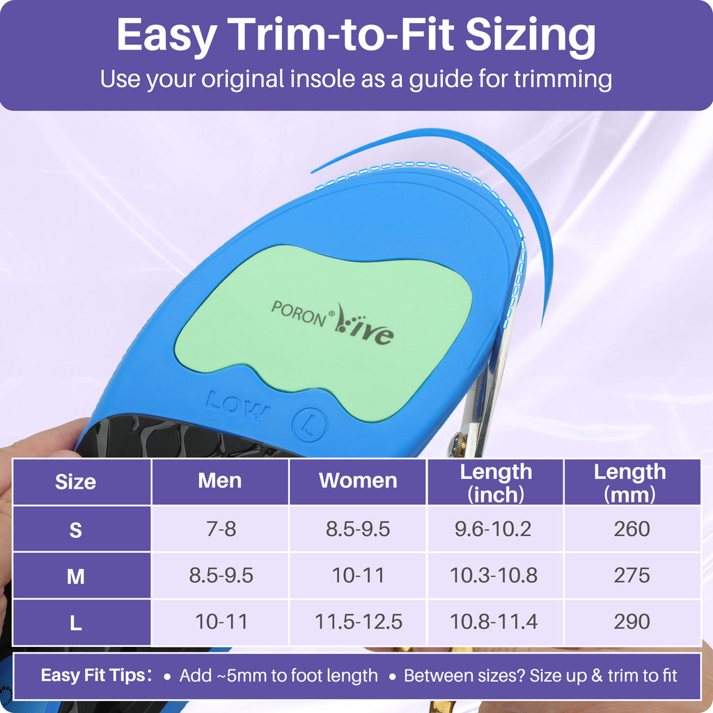 KEKOY 220+ lbs Heavy Duty Orthotic Insoles for Men & Women, 1.22" Medium Arch Support Shoe Inserts for Overpronation, Mild Flat Feet, Plantar Fasciitis Relief