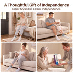 KEKOY Sock Helper for Seniors, Adjustable Width 4-4.5", Flexible Sock Aid Pull on, Easy to Use Sock Assist Device for Elderly