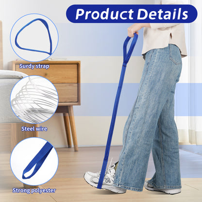 KEKOY 40.5" Long Leg Lifter Strap, Rigid Foot Loop, Mobility Aid for Hip & Knee Replacement, Wheelchair, Handicap, Disability, Blue