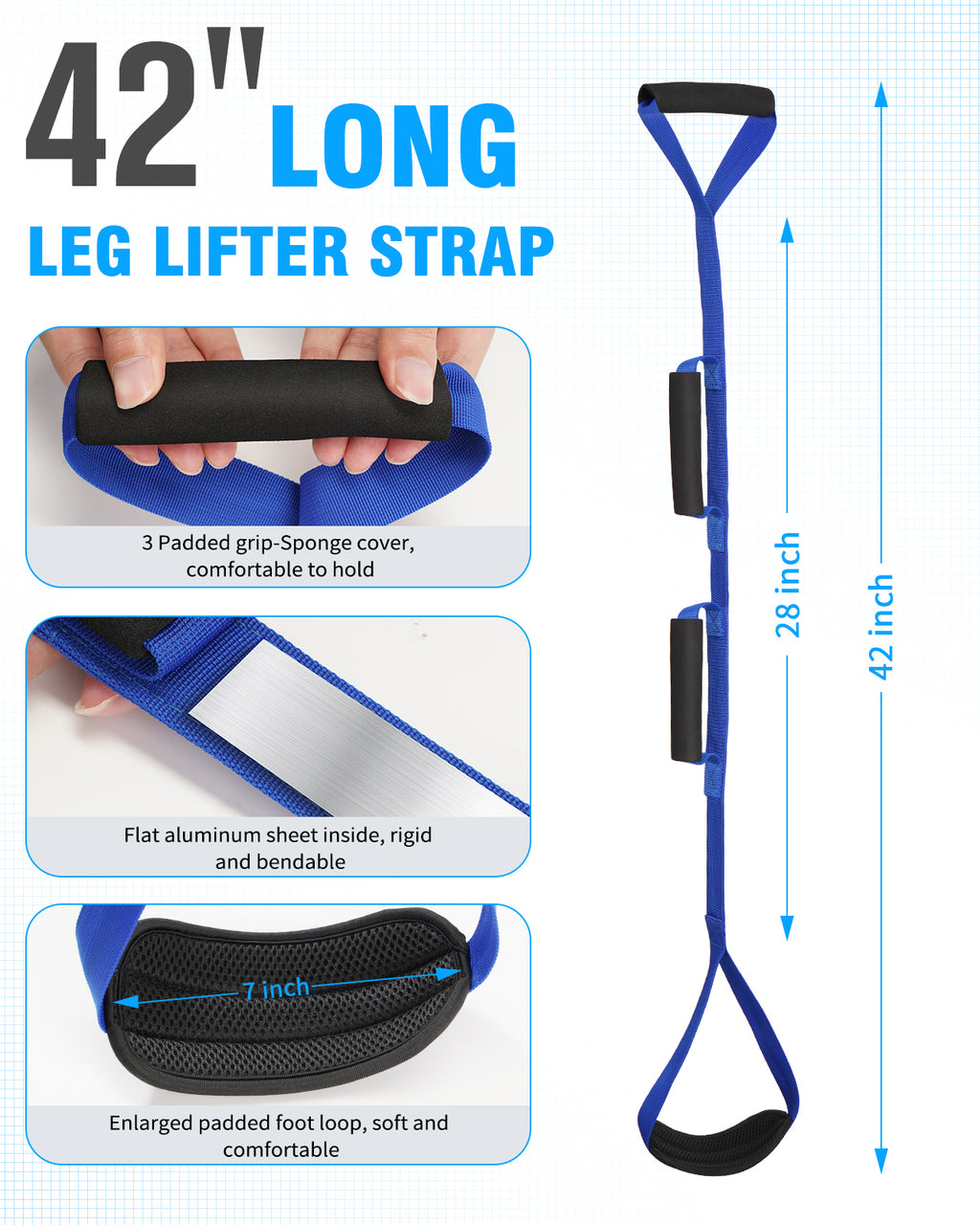 KEKOY 8 Pcs Hip and Knee Replacement Kit, Hip Kit for Hip Surgery with 36" Reacher Grabber, Sock Aid, 42" Leg Lifter, Long Shoe Horn, Body Scrubber, Back Scratcher, Daily Living Aids for Mobility