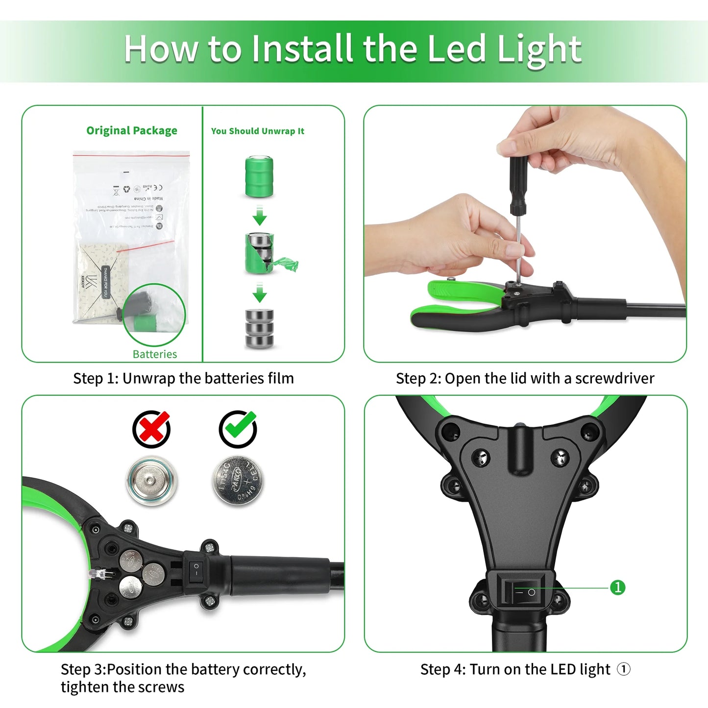 Kekoy 22" Reacher Grabber Tool with Headlight, Mobility Aid Reaching Tool