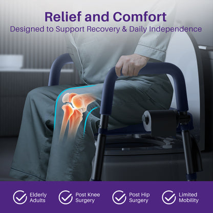 KEKOY Toilet Seat Riser for Seniors, Raised Toilet Seat with Handles, FSA HSA Eligible 400lb Elevated Toilet Risers, Tool-Free Assembly with Adjustable Height & Width