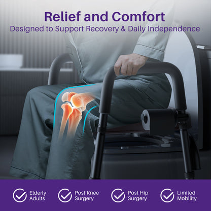 KEKOY Toilet Seat Riser for Seniors, Raised Toilet Seat with Handles, FSA HSA Eligible 400lb Elevated Toilet Risers, Tool-Free Assembly with Adjustable Height & Width