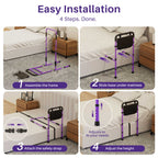 KEKOY Bed Rails for Seniors, Adjustable Bed Assist Rail for Elderly Adults with Storage Bag and Fixing Strap, Bed Support Bar Mobility Assistant