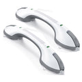 KEKOY 12" Shower Handles for Elderly, 2 Pack Dual-Layer Suction Grab Bars for Bathroom with Safety Indicator, No-Drill Shower Safety Bar for Seniors