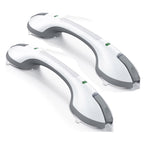 KEKOY 12" Shower Handles for Elderly, 2 Pack Dual-Layer Suction Grab Bars for Bathroom with Safety Indicator, No-Drill Shower Safety Bar for Seniors