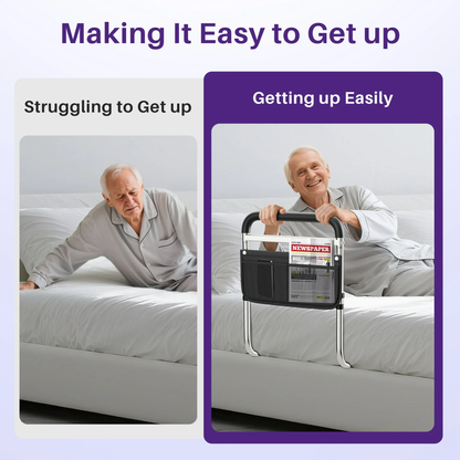 KEKOY Bed Rails for Seniors Safety Guard with Leg Adjustable, Bed Assist Rail for Elderly Adults with Free Storage Bag and Fixing Strap