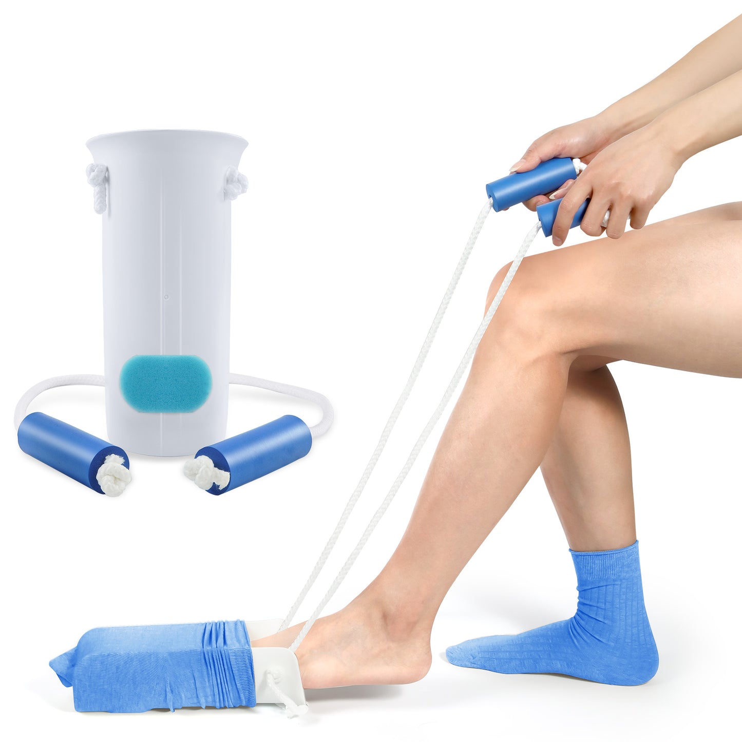 KEKOY Easy on and off Sock Aid, Pulling Assist Device - Sock Helper Aide Tool with Foam Handles - Sock Assist Device for Elderly, Senior, Pregnant, Diabetics